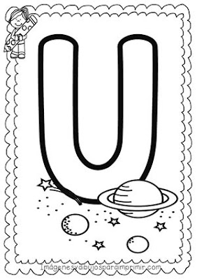 Dibujos para colorear de las vocales ️ Mayúsculas-Colorear dibujos