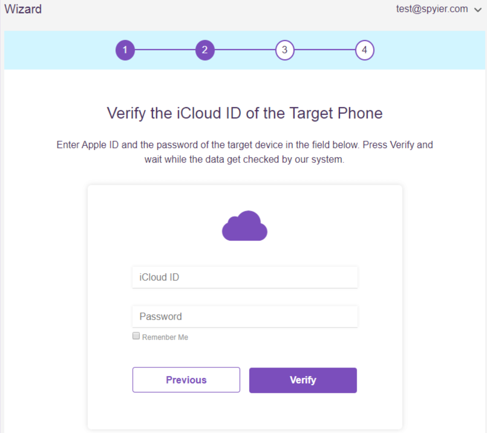 signup process for spyier app on ios