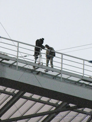 Видеооператоры на крыше стадиона Казань-арена