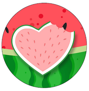 Watermelon Heart: Free Printable Cupcake Toppers.
