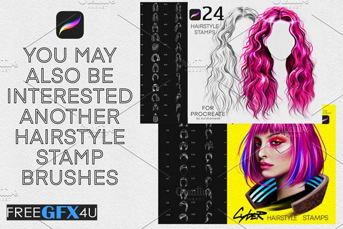 Hairstyle Stamp Brushes Procreate
