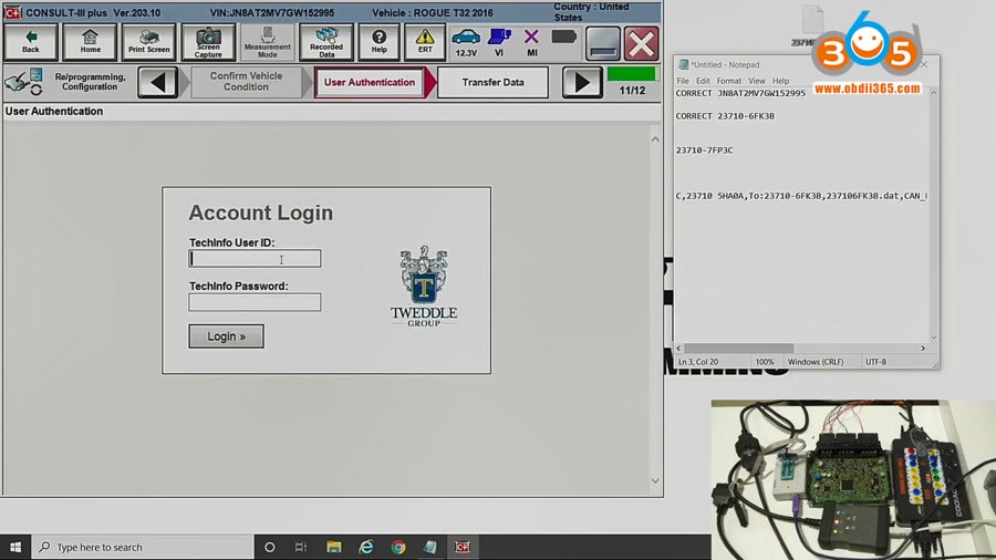 Nissan Used PCM Programming Bench Connection - Auto Diagnostic Tool ...