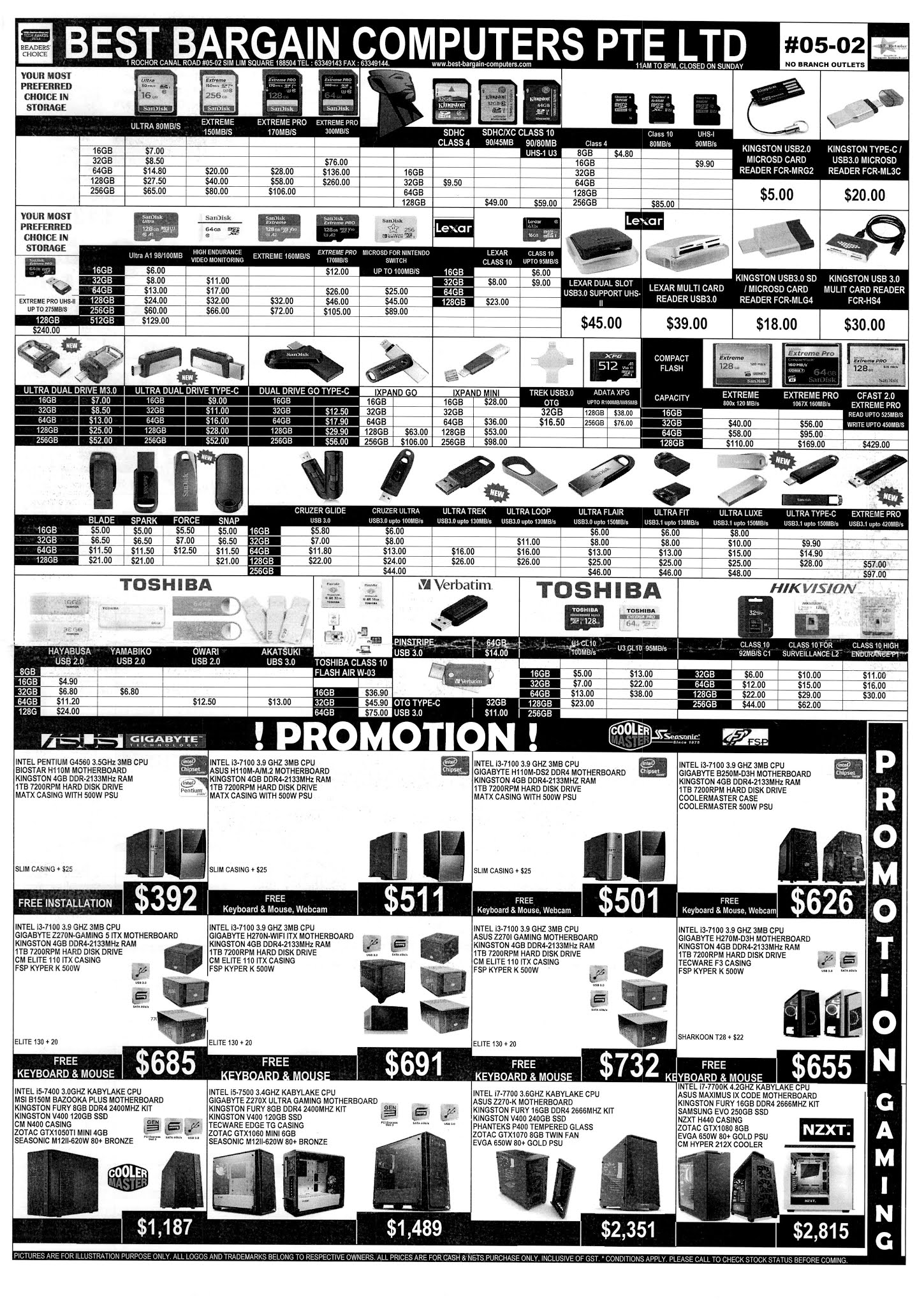 SG PC Fair Brochures, Flyers and Price List page Best Bargain