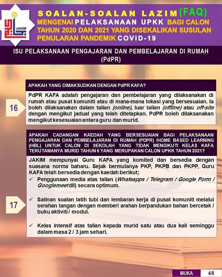 20 Soalan Lazim Mengenai UPKK 2020 & 2021 Ketika Covid19  Persatuan