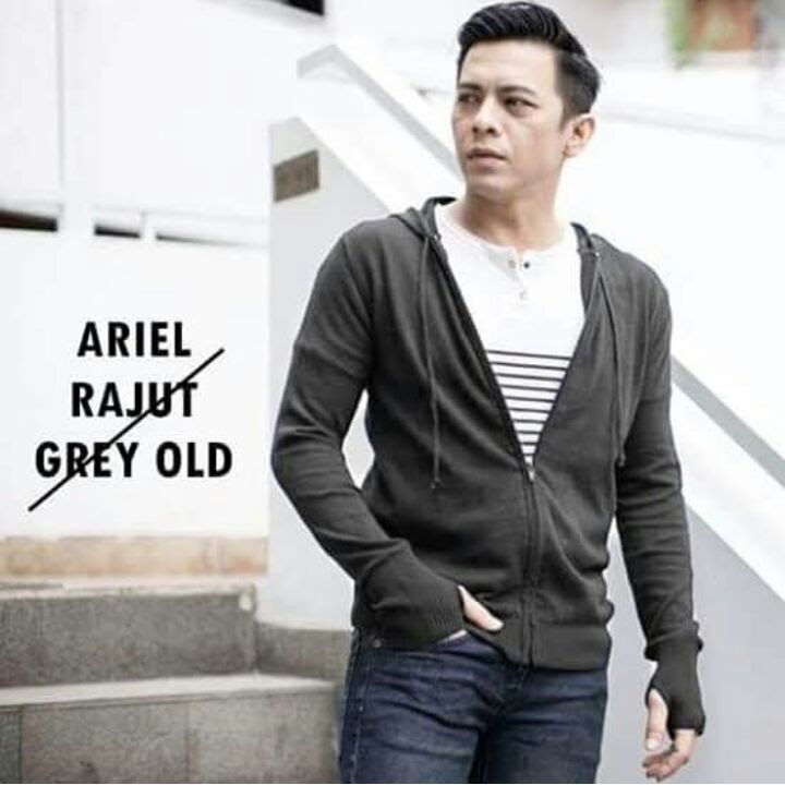Setelan Fashion Jaket Artis Ariel Noah Warna Abu Bj0193