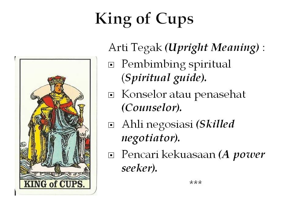 Priskha's Tarot Notes Arti King of Cups Tegak vs Terbalik secara