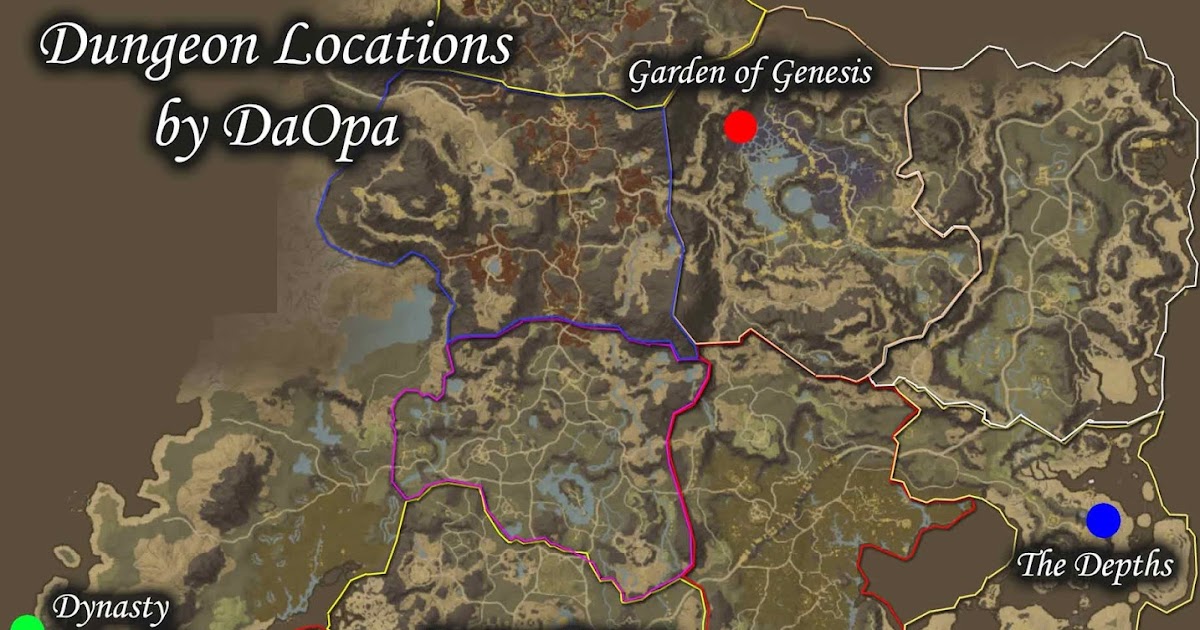 New World Dungeon locations map