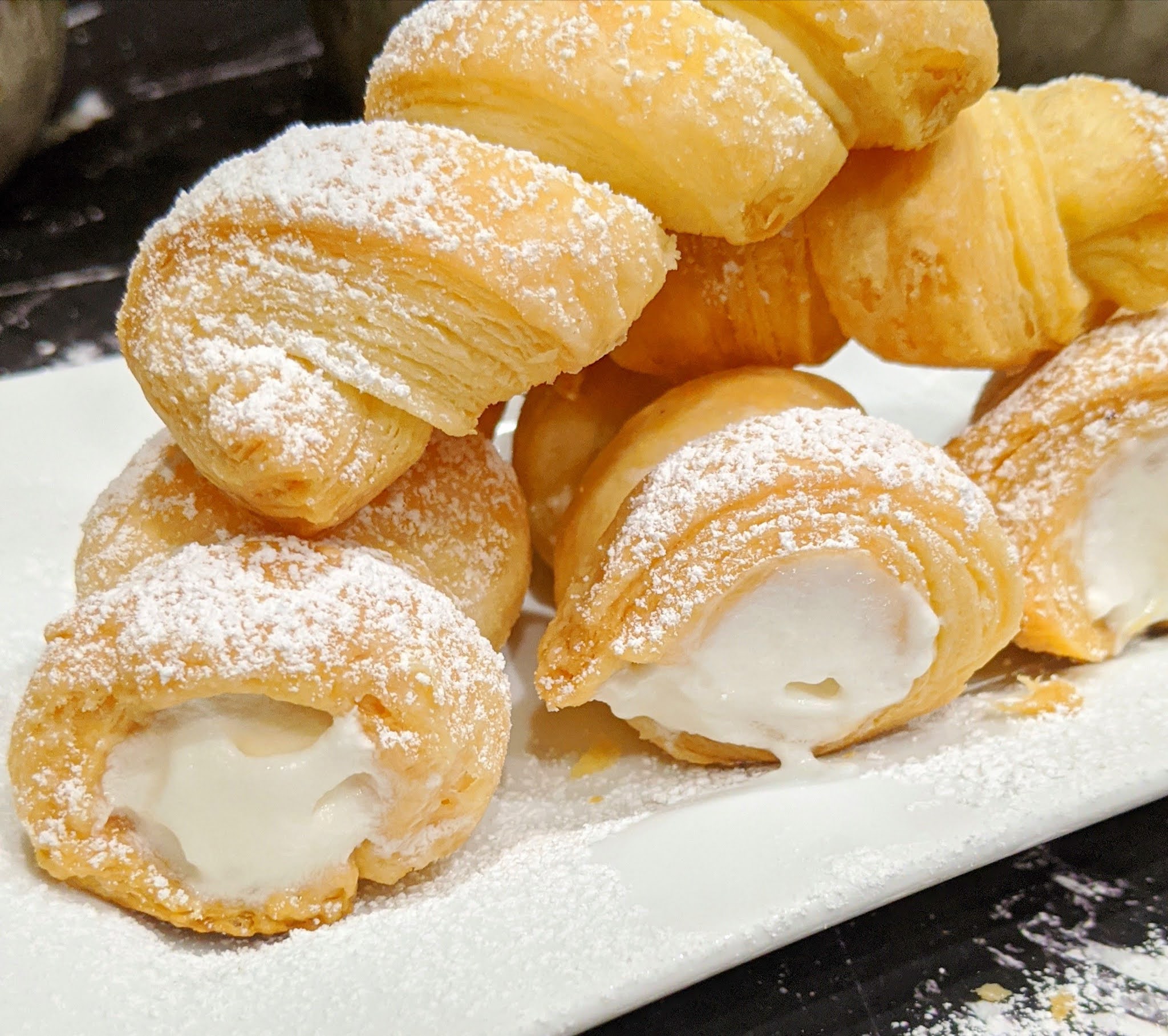 Eggless Cream Rolls / Cream Horns. Masala Journey