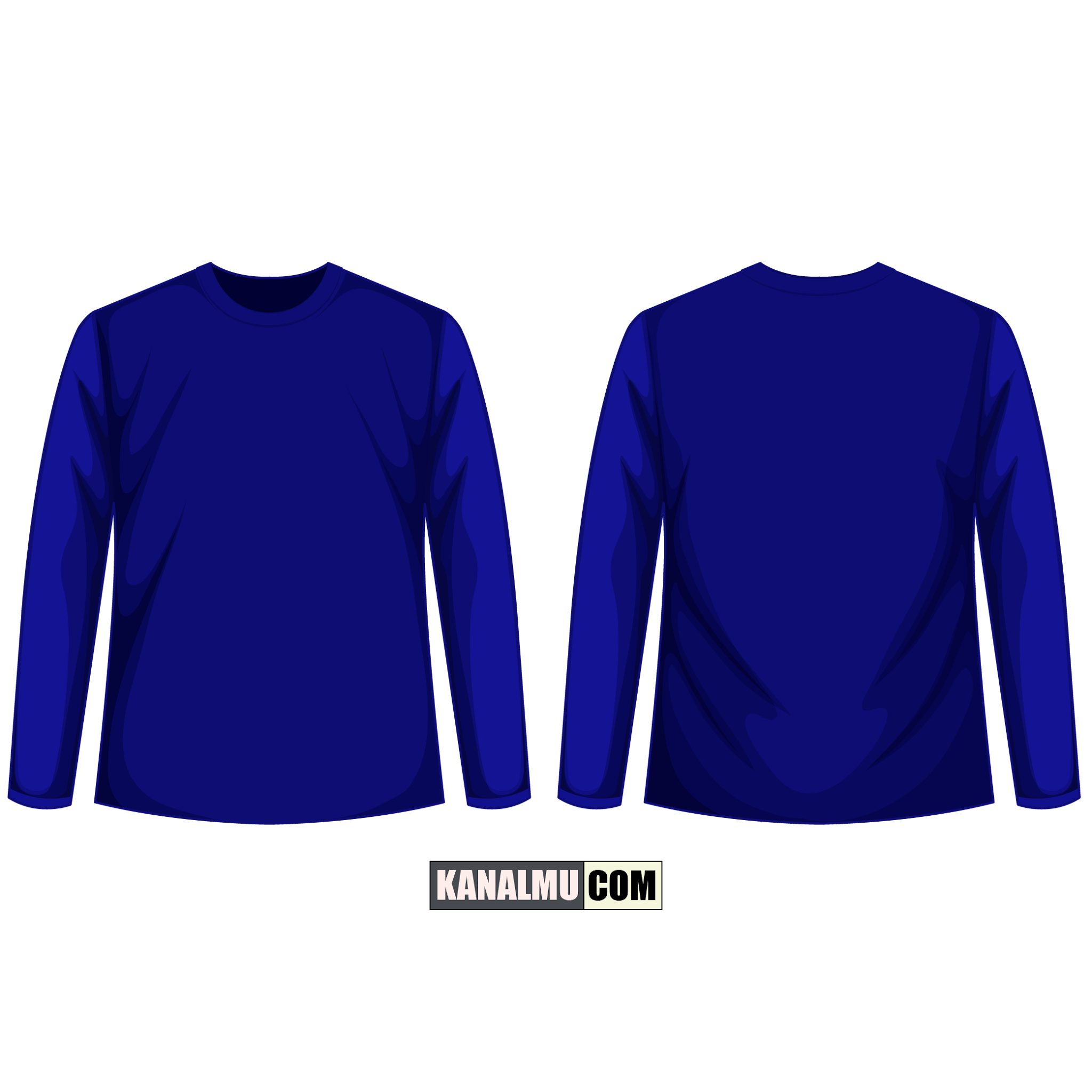 mentahan kaos polos biru dongker lengan panjang PNG - kanalmu