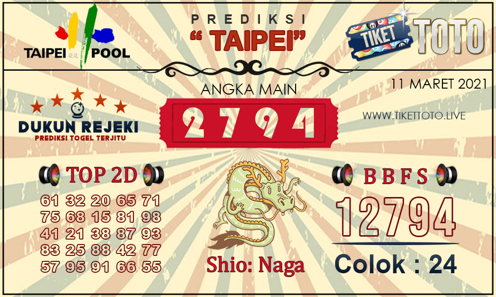 Prediksi Togel TAIPEI TIKETTOTO 11 MARET 2021