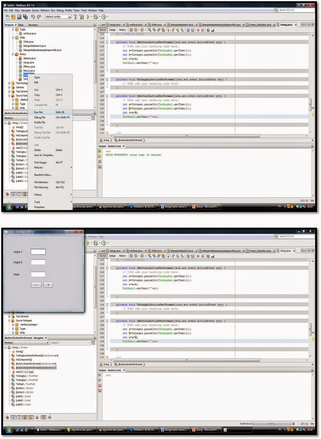 CARA PEMBUATAN APLIKASI SEDERHANA MENGGUNAKAN JAVA NETBEAN (SWING GUI