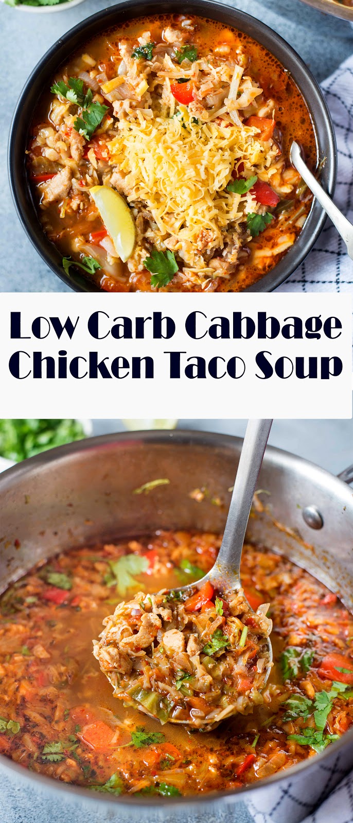 Low Carb Cabbage Chicken Taco Soup BANK HEALTHY