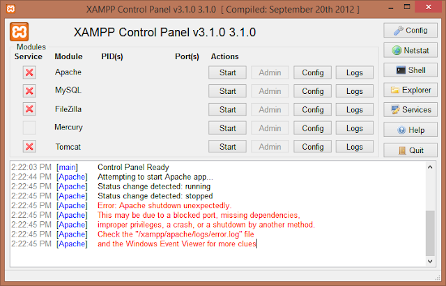 Cara Memperbaiki XAMPP - MySQL Shutdown Unexpectedly