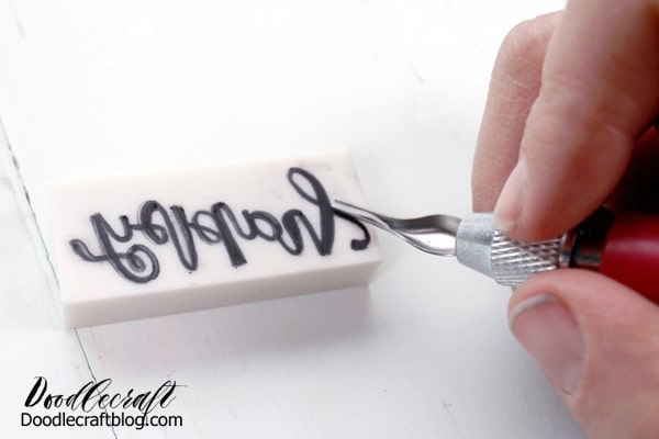 How to carve a Rubber Stamp from a Tombow MONO Plastic Eraser DIY