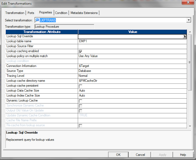 Lookup Transformation Properties in Informatica informaticapoints
