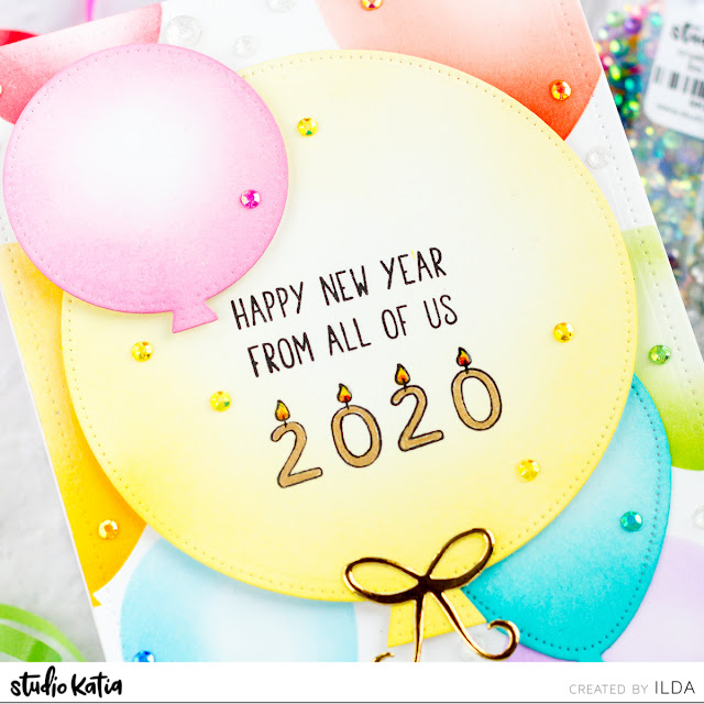 Happy New Year 2020 Balloon Card | Studio Katia by ilovedoingallthingscrafty.com