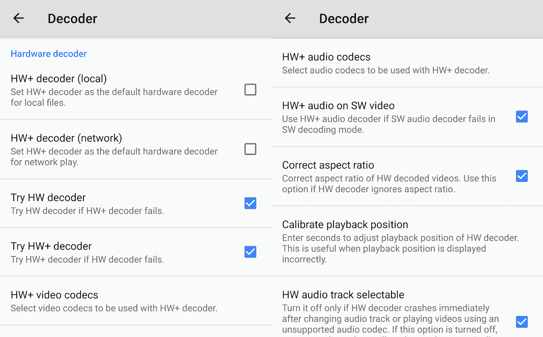 Switch, Enable & Disable Hardware and Software Decoder in MX Player