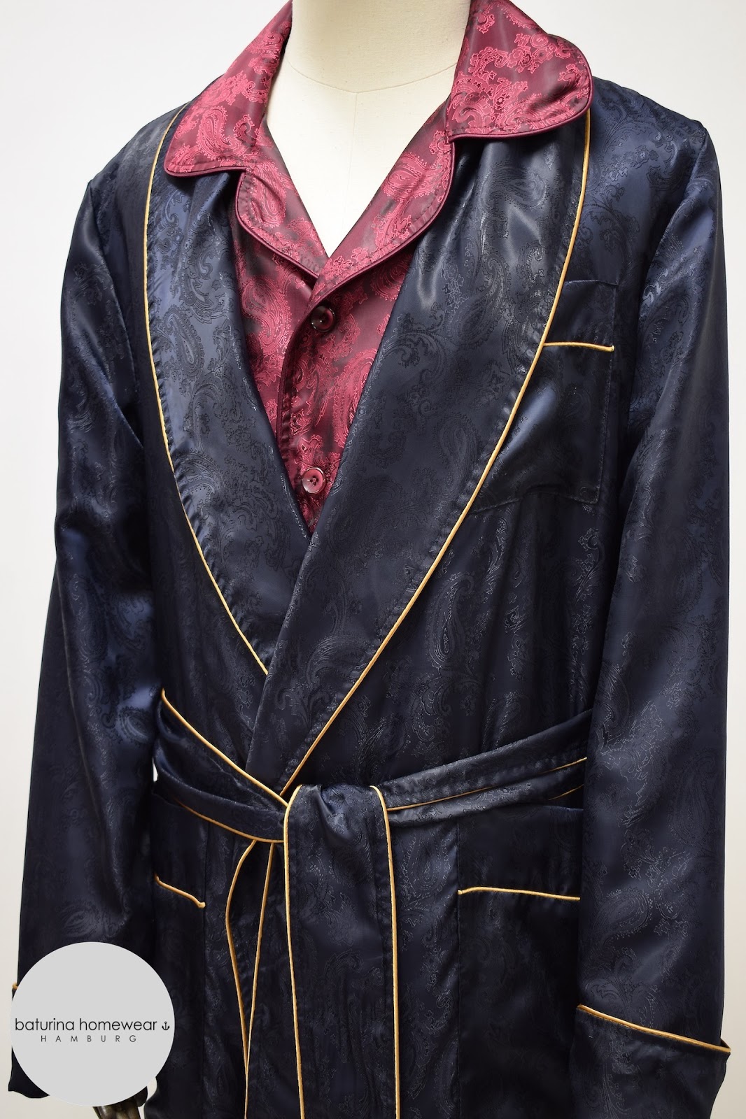 Gentleman's Paisley Silk Dressing Gown and Velvet Smoking Jacket Robe