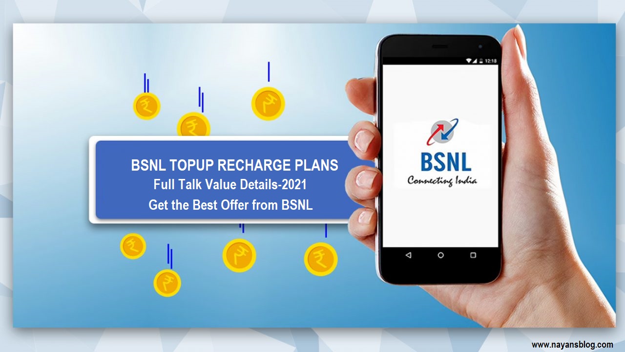 BSNL Topup Pack Plan2021(Full Talk Value Offer) BSNL TOPUP Recharge Details2021