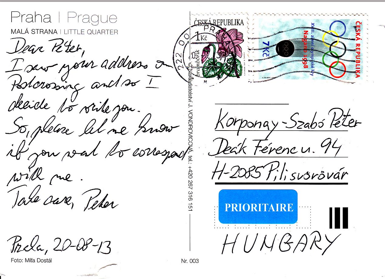 KorponaySzabo Peter's Mail Collection Czech Republic