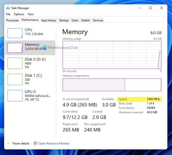 วิธีตรวจสอบความเร็ว RAM บน Windows 11/10