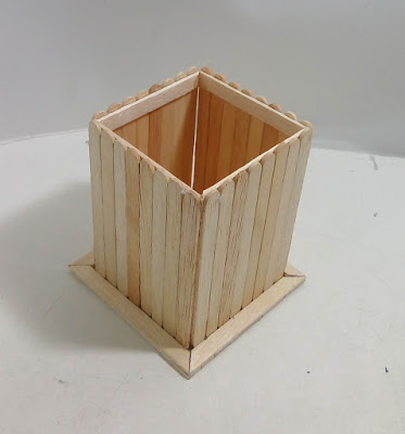 Membuat Tempat Pensil Bentuk Kotak Dengan Stik Es Krim