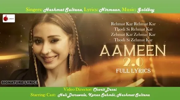 Aameen 2.0 Lyrics - Hashmat Sultana - Nirmaan