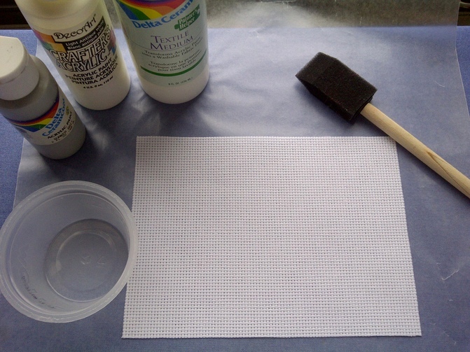 weelittlestitches: Tutorial: How to Paint Aida Cloth