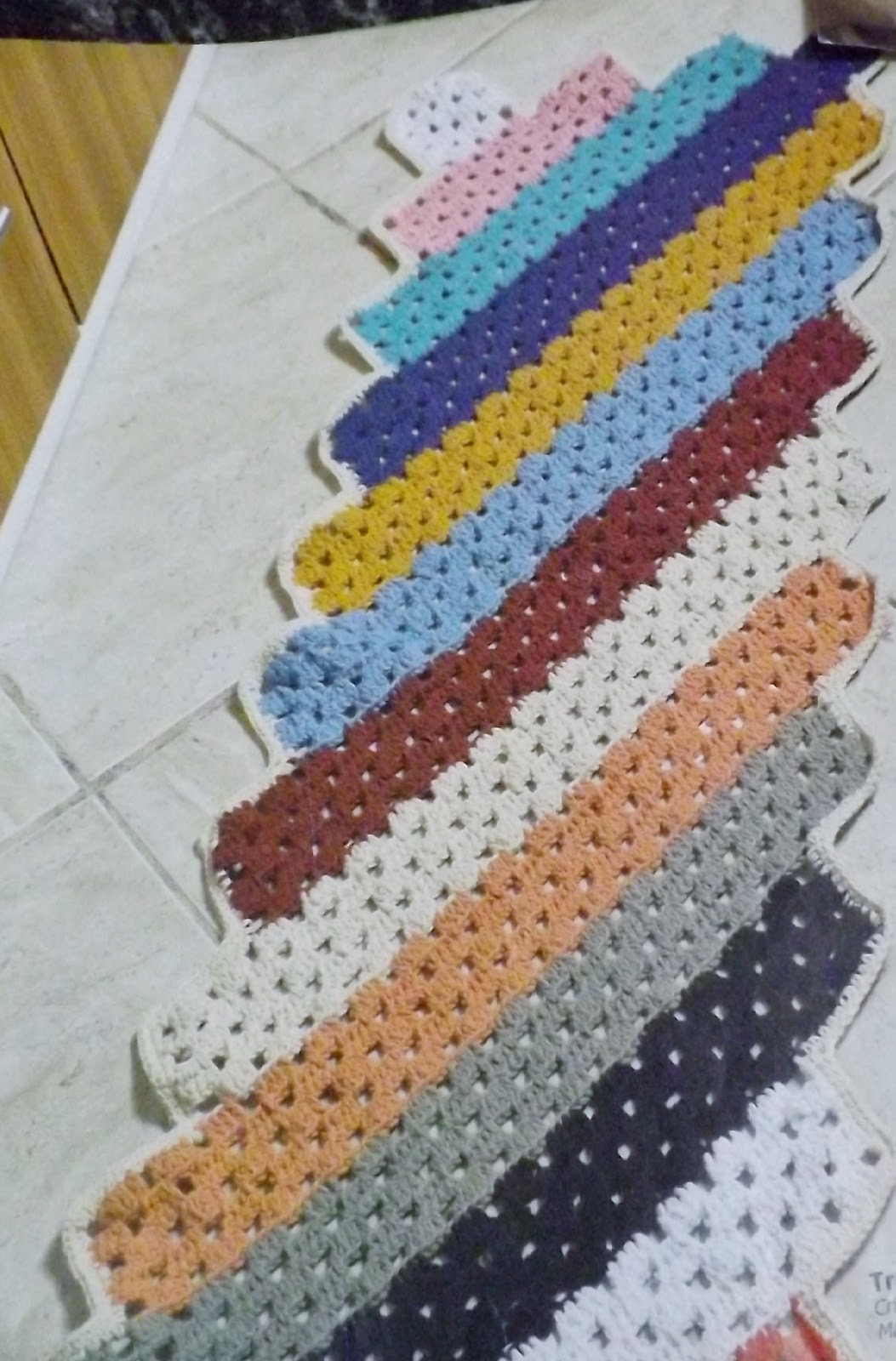 Tapete de Croché com Listras na Diagonal-Amor por Art em Crochê