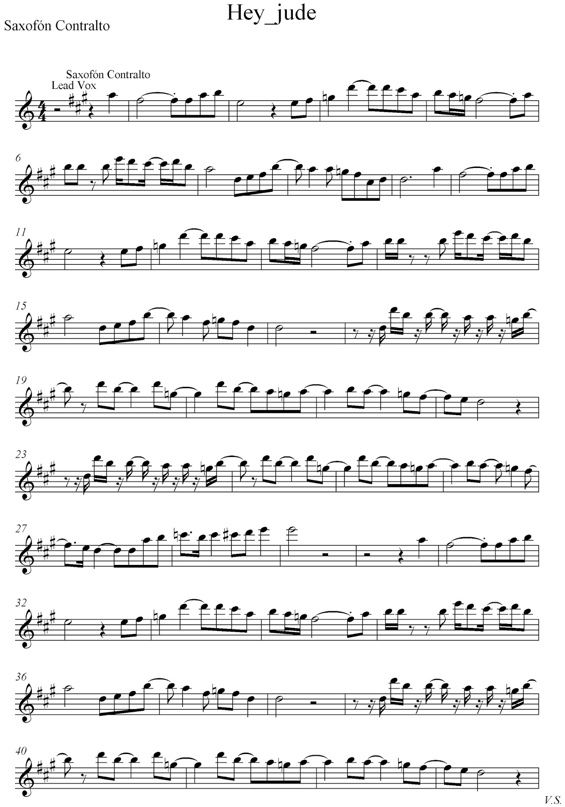 cocodrilo Promover Sociedad Pista y partitura de "Hey jude" para Saxo Alto - Partituras y pistas para  saxo | Sheet music and Play Along for sax
