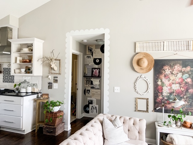 Scalloped painted door trim