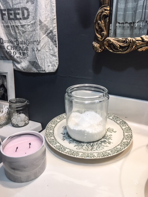 diy bathroom salt candle holder