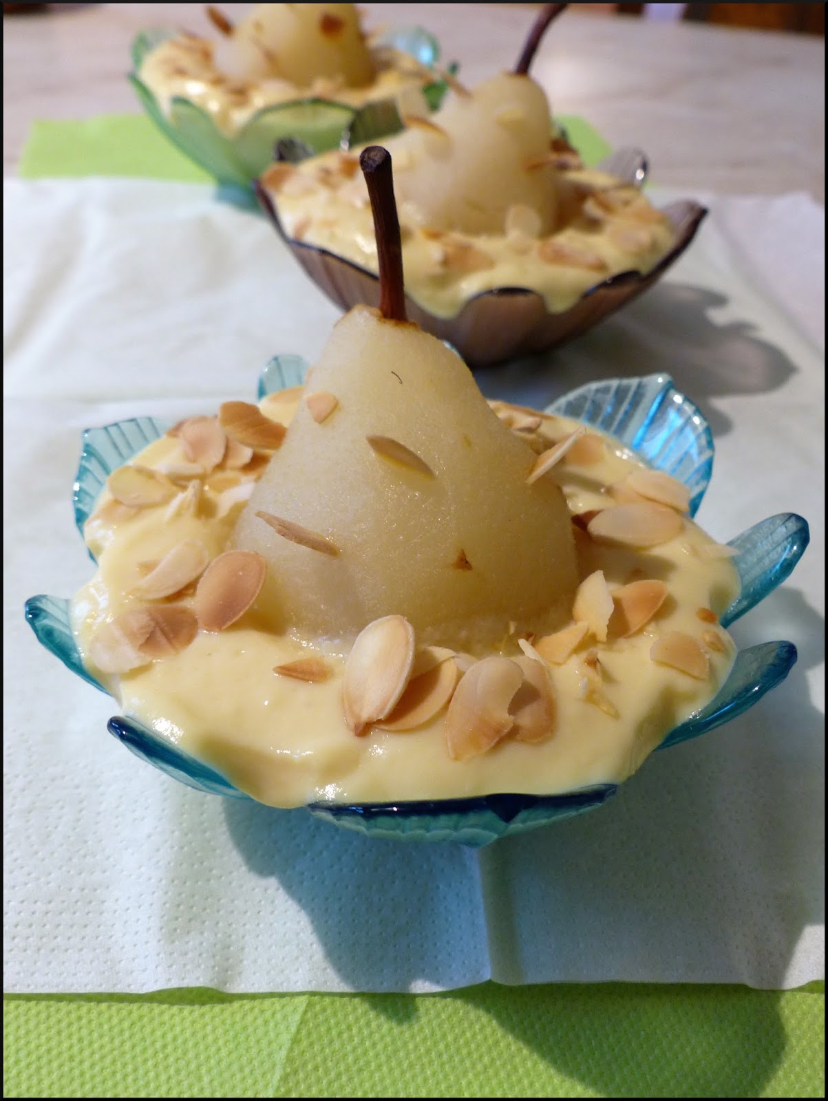 Poire pochée et sa crème patissière Cuisinez avec Honorine