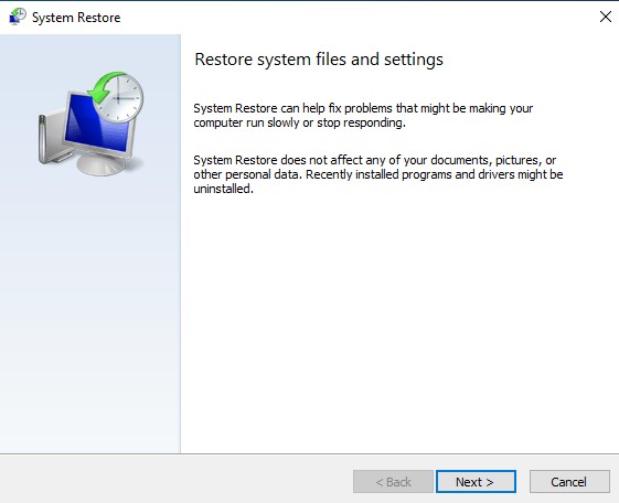 how to use system restore in windows 10