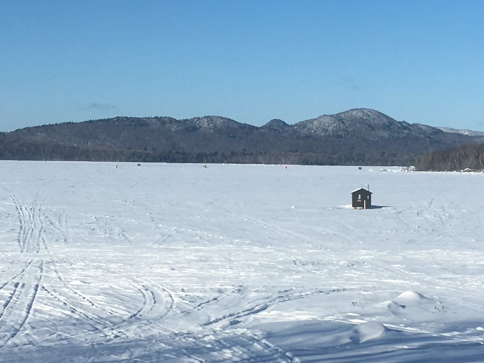 Nerdy Angler Ice Fishing On Big Wood Pond In Jackman Maine