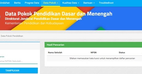 Cara Praktis Cek Npsn Sekolah Status Dan Alamat Sekolah Sd Smp Sma Smk Slb Di Dapodikdasmen Website Pendidikan