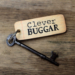 Rustic Wooden Keyring by Wotmalike Clever Buggars