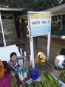 Namphalong in Myanmar. Entering Myanmar through Gate No 2.