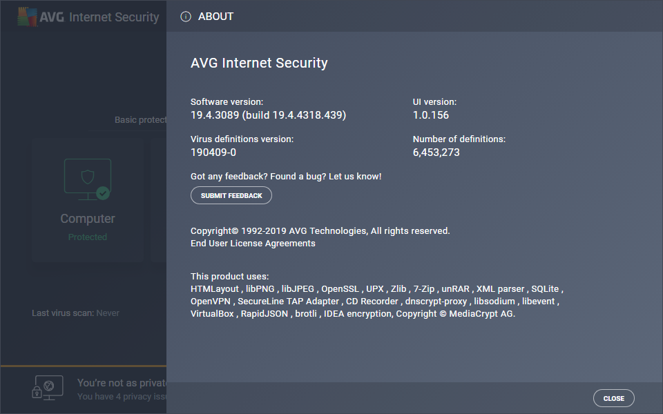 AVG Internet Security 2019 v19.4.4318 Full version