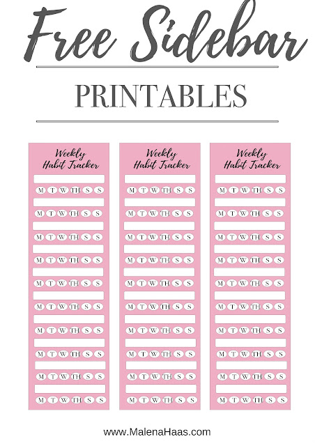 Free Habit Tracker Printables For Tracking Weekly Habits www.MalenaHaas.com