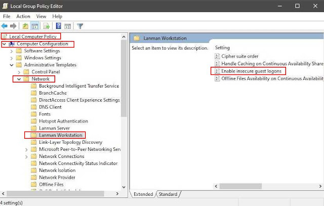 Enable Insecure Guest Logons Enable Insecure Guest Logons