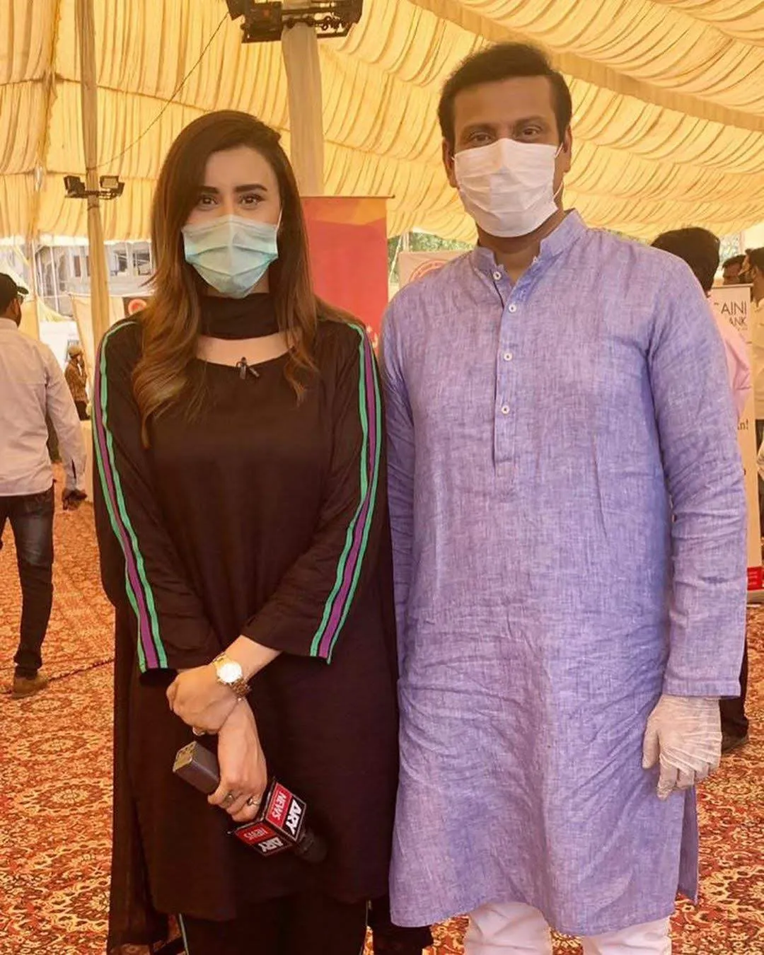 Host Madia Naqvi with her Husband Faisal Sabzwari [Pictorial]