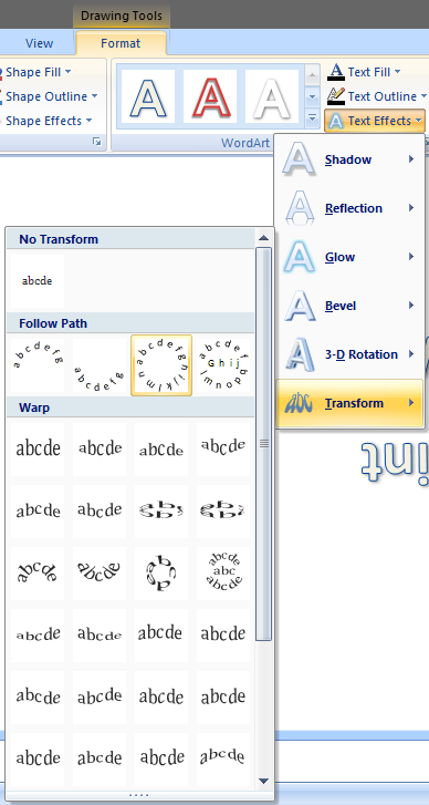 How to curve text in word 2010 picture