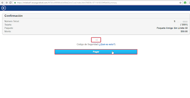 confirmar recarga de saldo telcel desde internet
