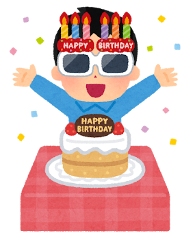 誕生日の男性のイラスト（サングラス）