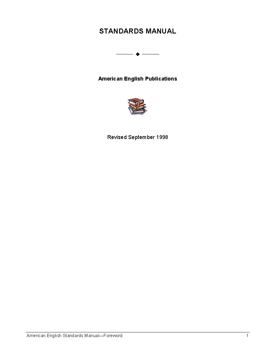 Hildebrando y Otras Hierbas American English Standards Manual, 9/98