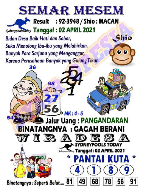 44 Syair sdy opesia 3 april 2021