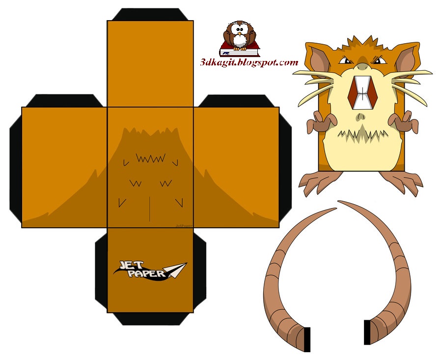 Raticate CubeCraft | 3D Kağıt Maket Sanatı