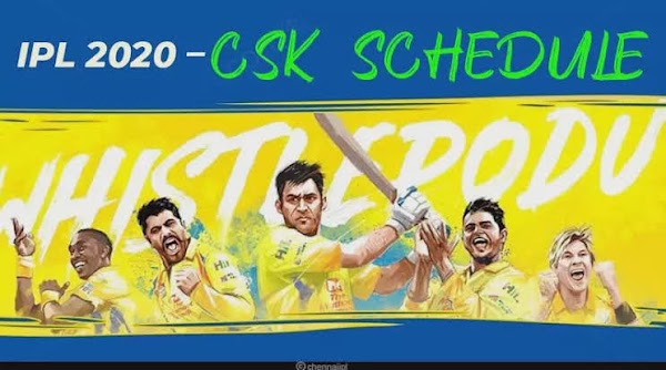  Chennai Super Kings (CSK) IPL 2020 Full Schedule List ,view or Download.