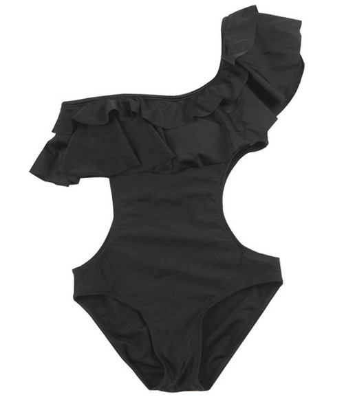 [Stylenanda] Frilled One Piece Swimsuit with Cutout Shoulder | KSTYLICK ...